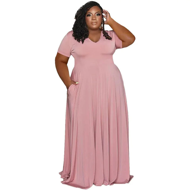 A-Line Long Plus Size Dress – The Market Place